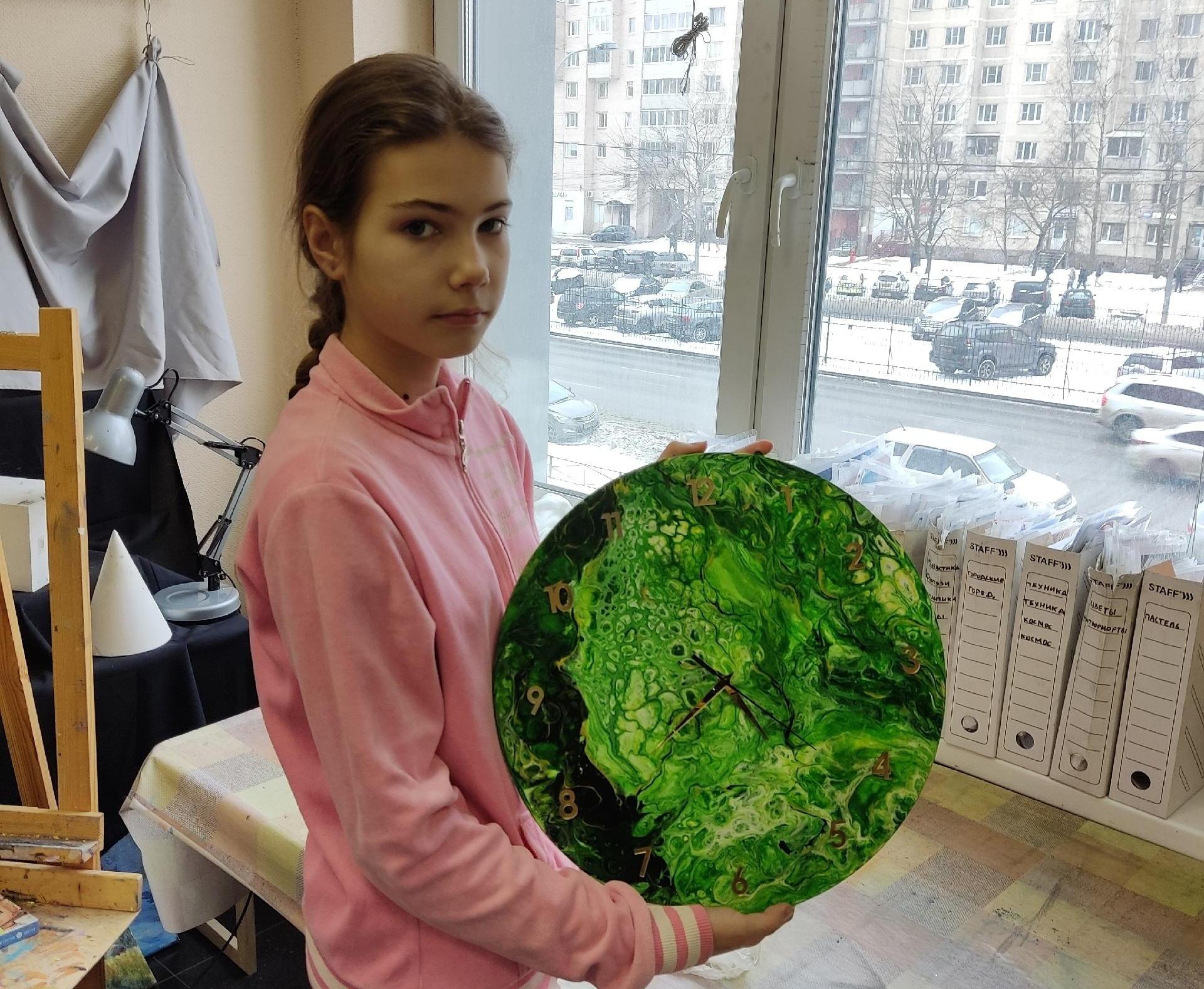 Фотографии с мастер-класса FLUID ART - техника жидкого акрила - фото 6